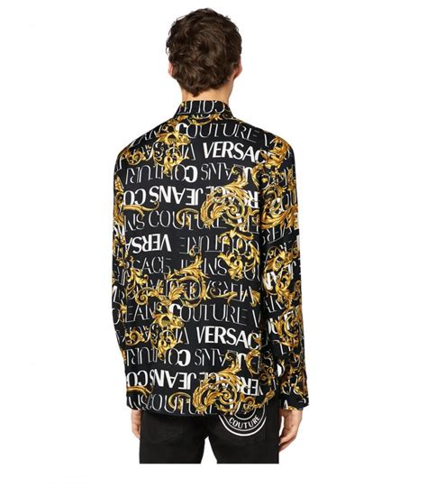 camicia nera versace jeans